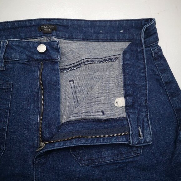 Ann Taylor Factory Ladies Size 14 Dark Wash Slight Flare Jeans - Picture 6 of 12